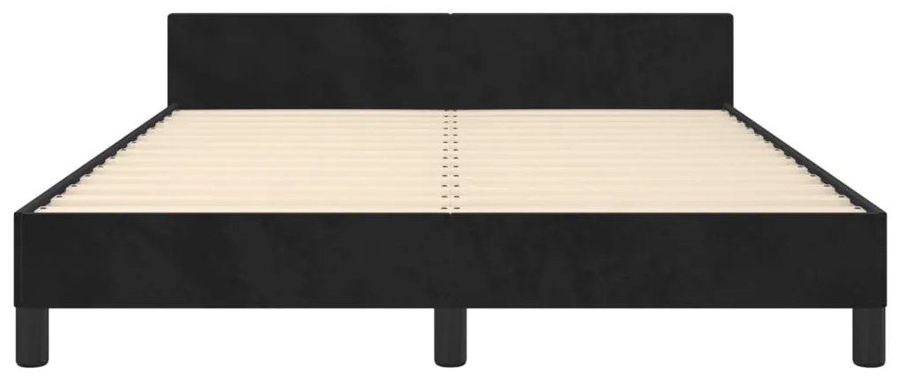 Estrutura de cama sem colchão 140x200 cm veludo preto