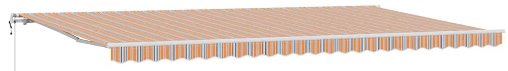 Toldo Retrátil Listras Laranja / Cinza / Azul 600 × 300 cm