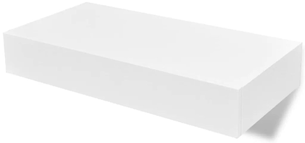Prateleira de parede c/ 1 gaveta para livros/DVD MDF branco