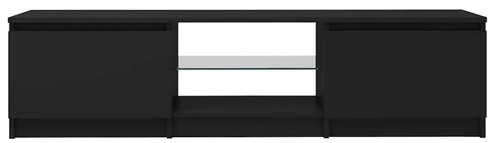 Móvel de TV com luzes LED 140x40x35,5 cm preto