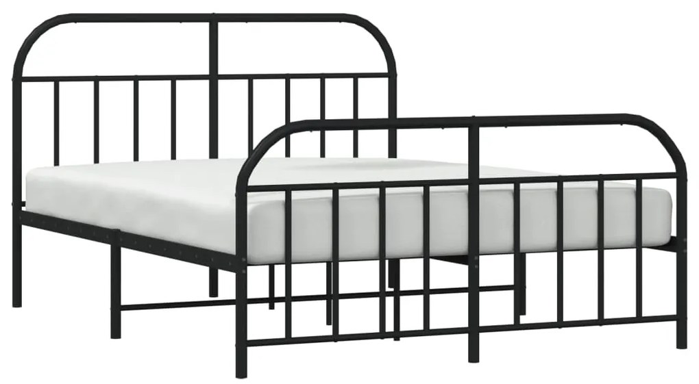 Estrutura de cama sem colchão com pés 160x200 cm preto
