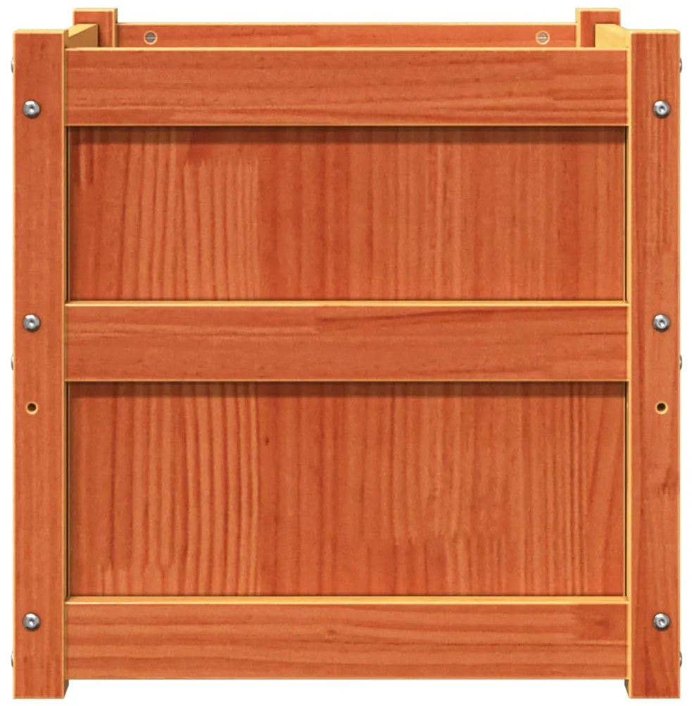 Vasos/floreiras de jardim 2 pcs pinho maciço castanho cera