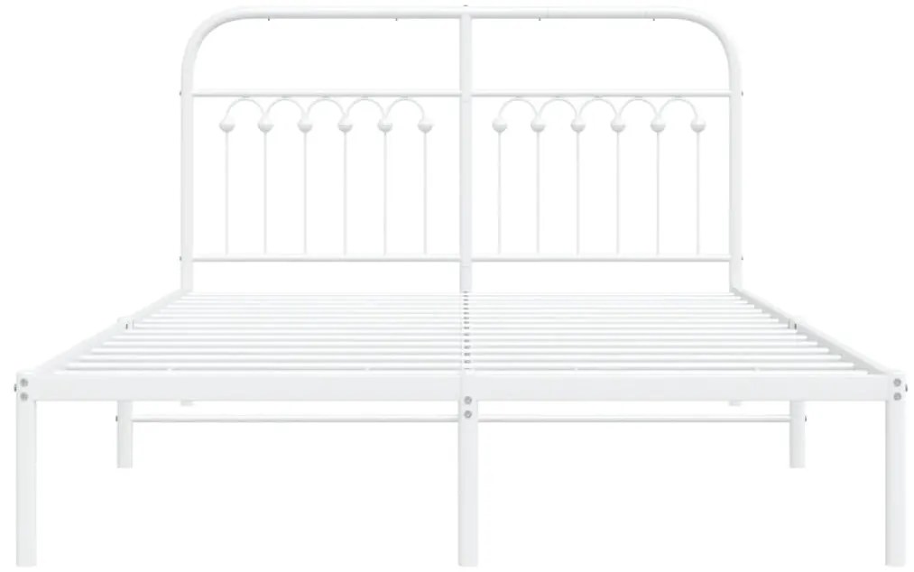 Estrutura de cama com cabeceira 140x190 cm metal branco