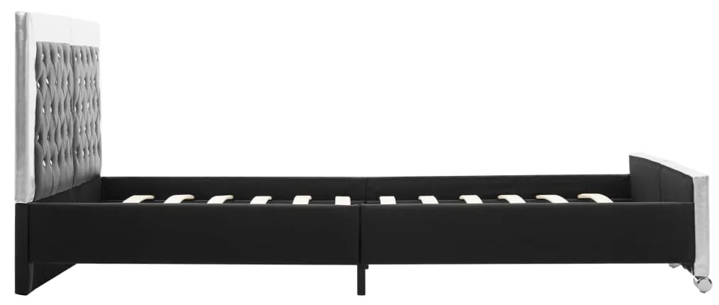 Estrutura de cama 160x200 cm couro artificial preto