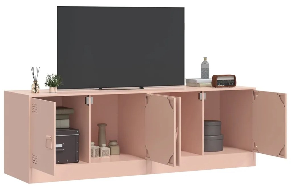 Móveis de TV 2 pcs 67x39x44 cm aço rosa