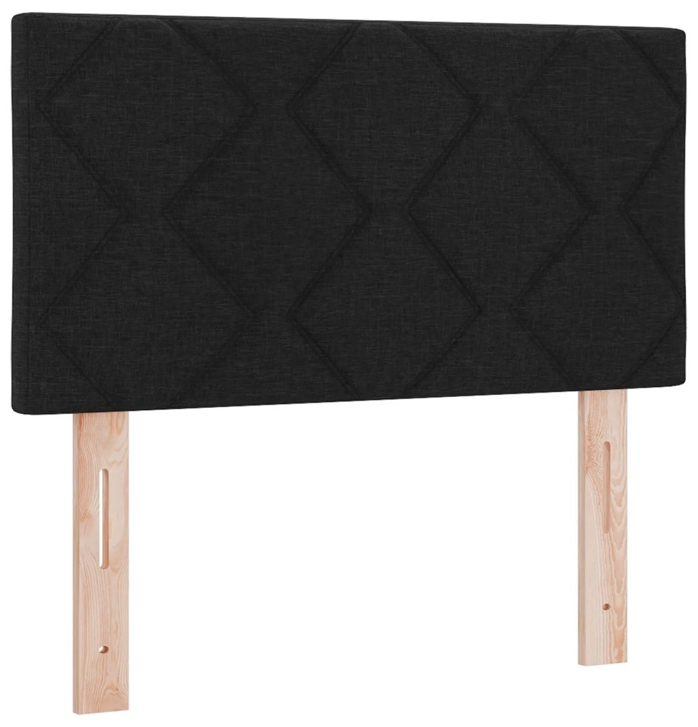 Cama Box Spring com Colchão Preto 80x200 cm Tecido