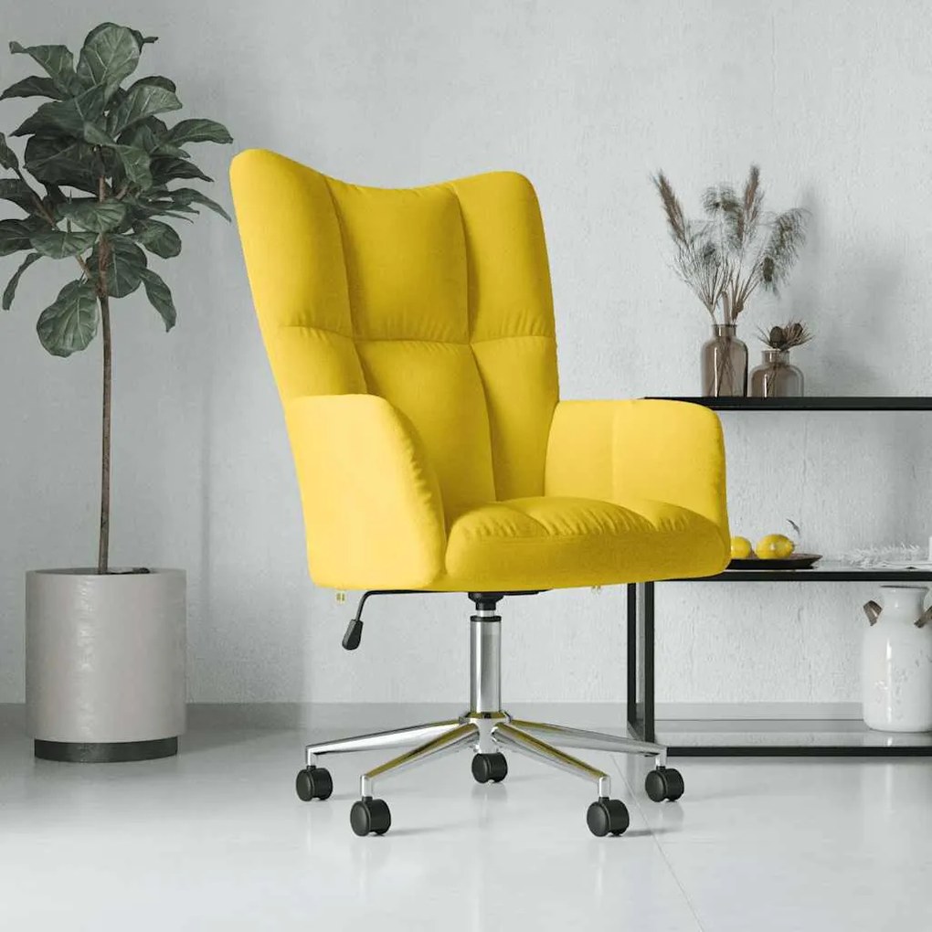 vidaXL Cadeira de descanso veludo amarelo mostarda