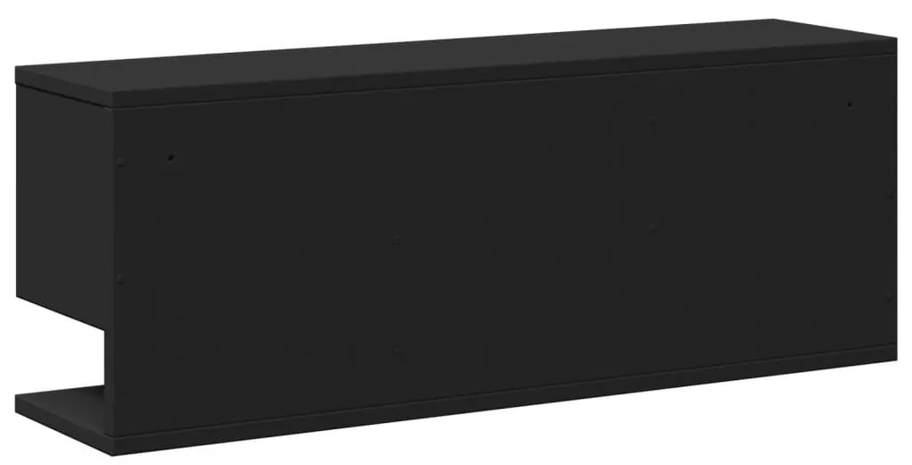 Armário de parede 80x20x30 cm derivados de madeira preto