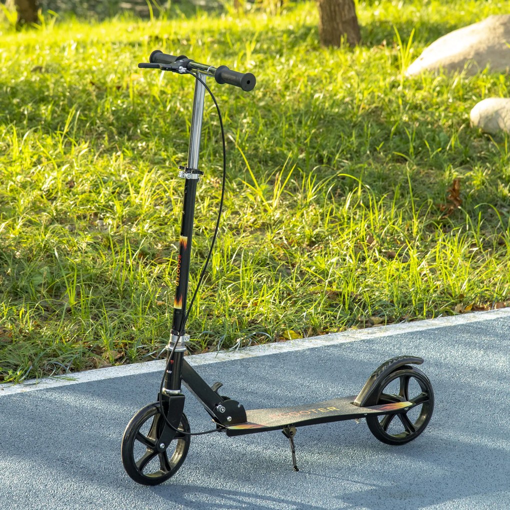 Trotinete dobrável para criança com guiador ajustável em altura e travão duplo 86 x 35 x 93-103 cm preto