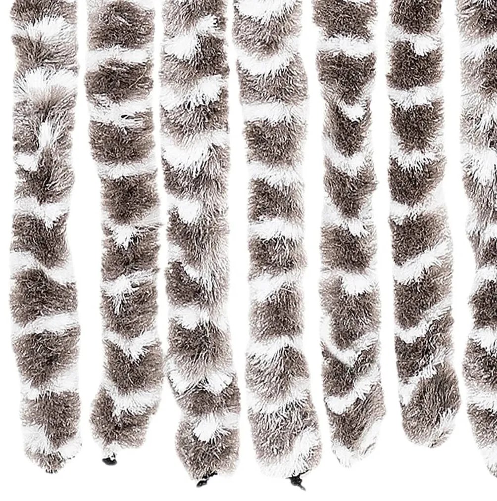 Cortina anti-insetos 100x230cm chenille cinza-acastanh./branco