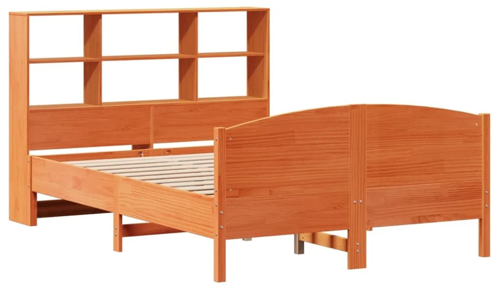 Cama com estante sem colchão 140x190 cm pinho maciço