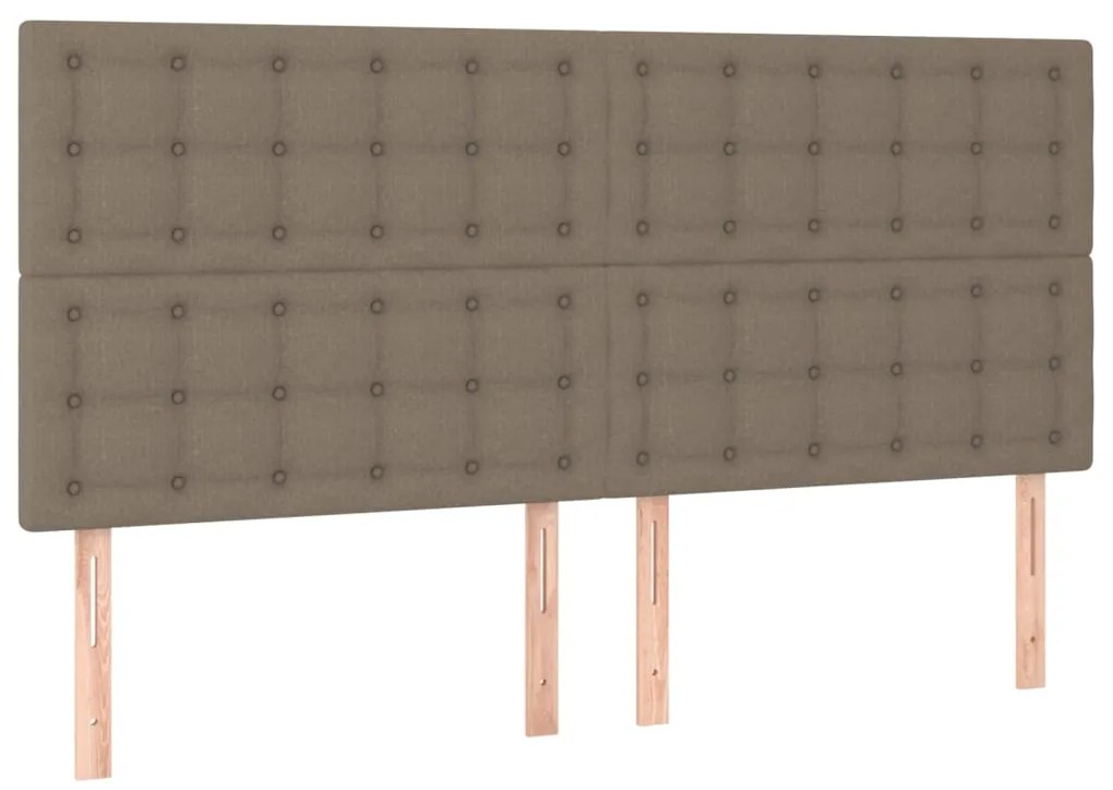 Cama sem colchão 160x200 cm tecido castanho-acinzentado
