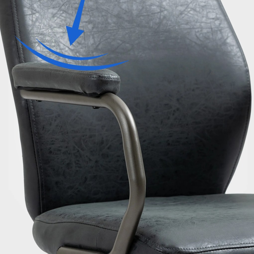 Cadeira de Escritório Pocatello Industrial Loft Estilo Antigo Preto