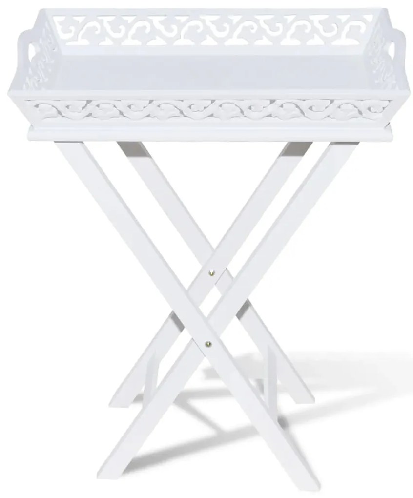 Mesa lateral com tabuleiro branco