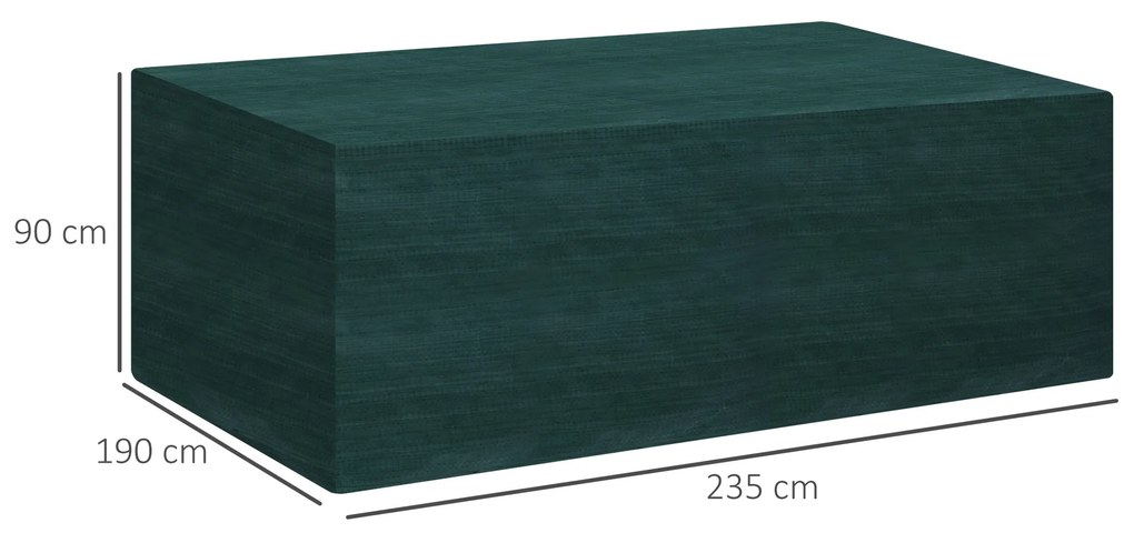 Capa Protetora para Móveis Retangular Cobertura de Móveis para Jardim Impermeável para Terraço Varanda 235x190x90 cm Verde