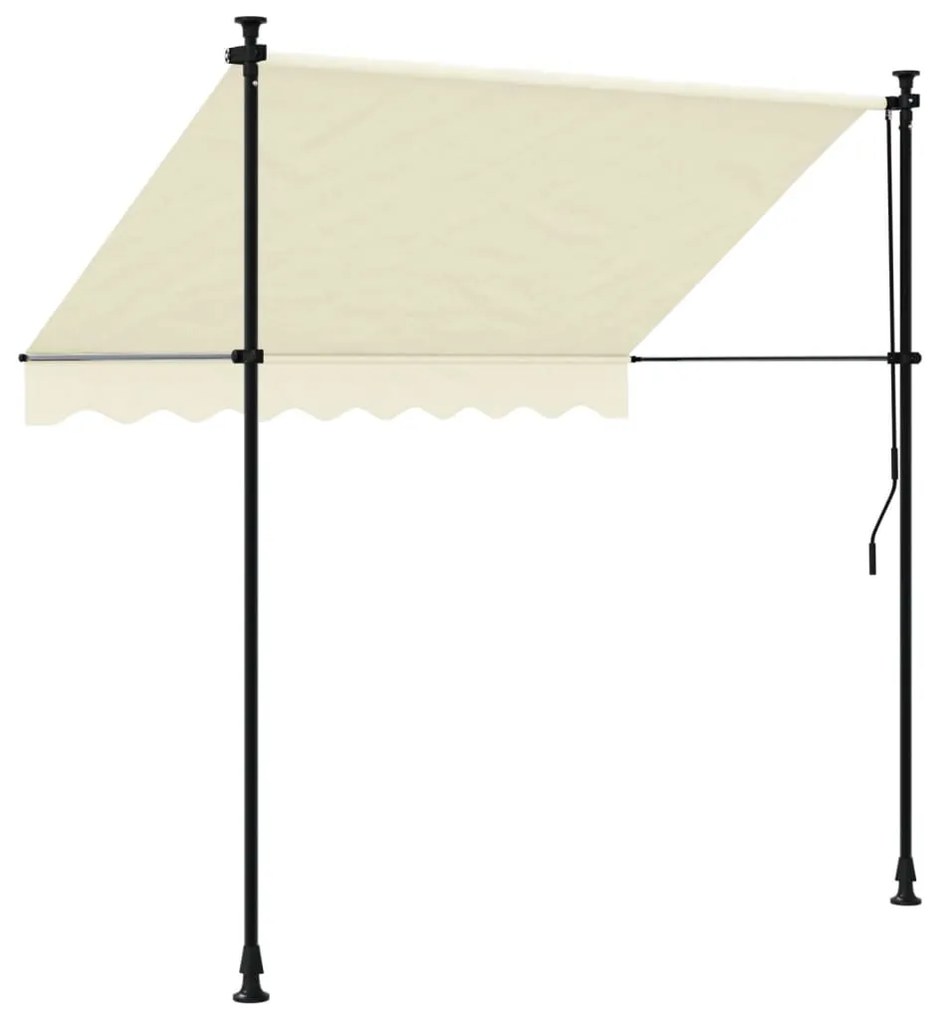 Toldo retrátil 200x150 cm tecido e aço cor creme