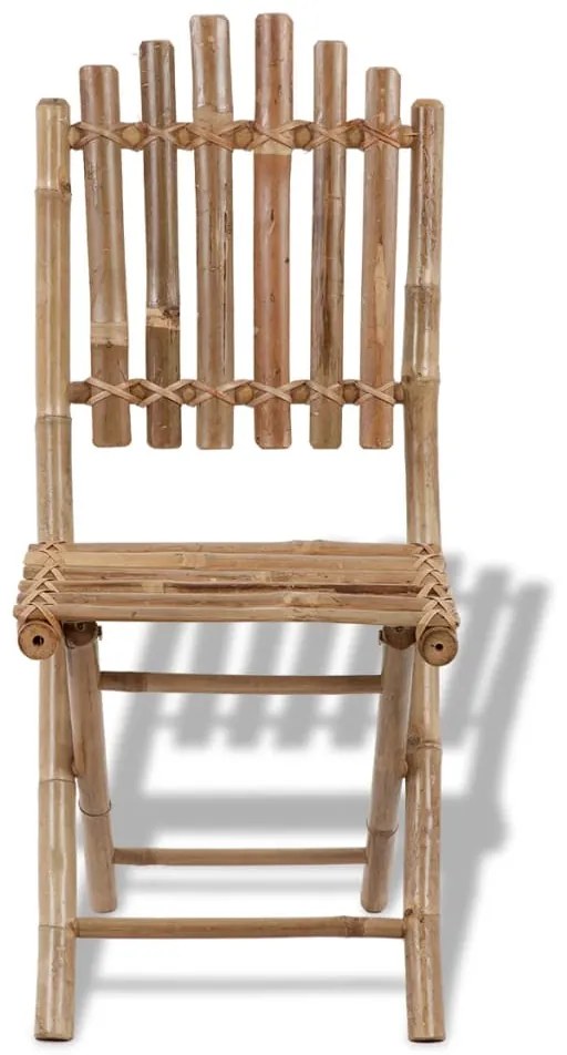 Cadeiras de jardim dobráveis 2 pcs bambu