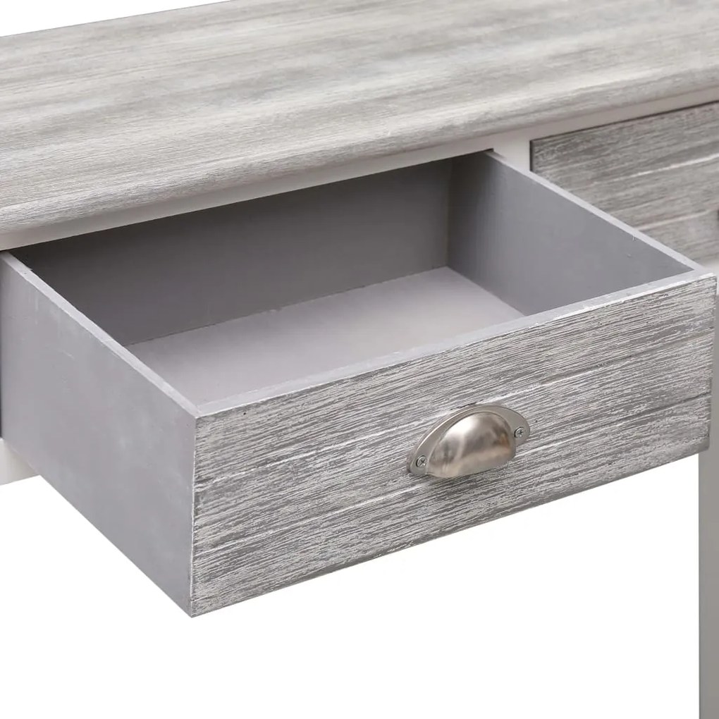 Mesa consola 90x30x77 cm madeira cinzento