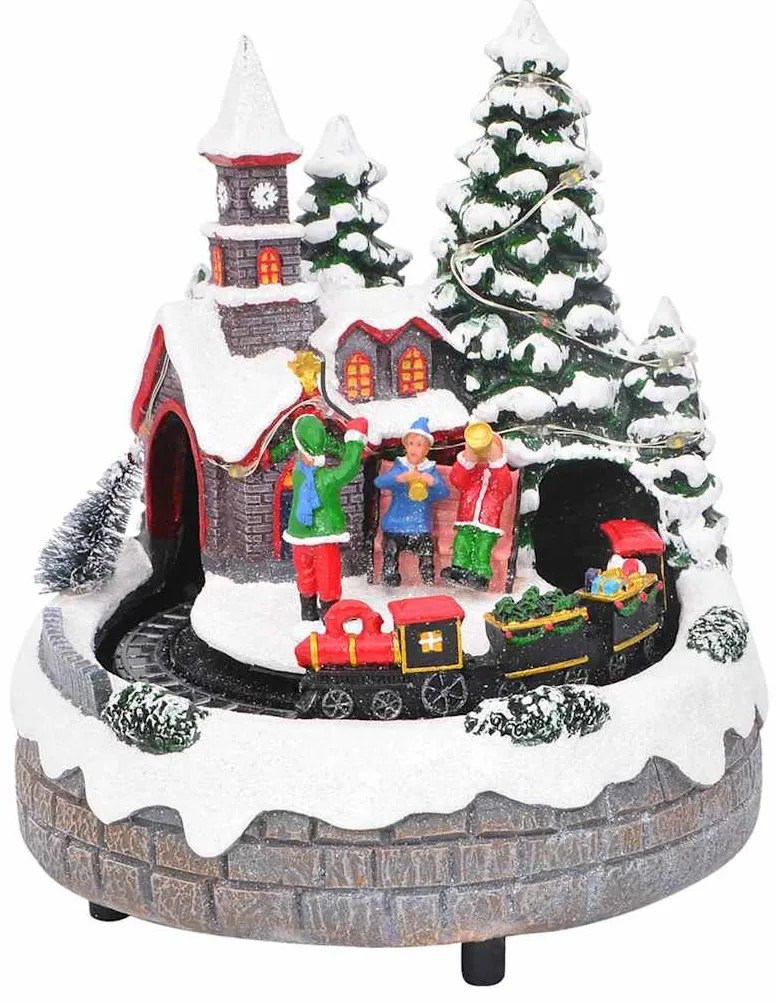 vidaXL Decoração de Natal para Mesa Multicolor 16 x 16 x 19 cm Resina