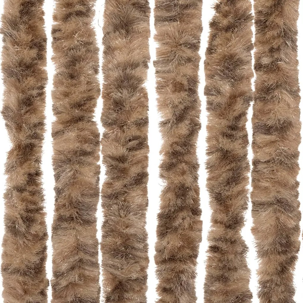 Cortina anti-insetos 100x230 cm chenille bege e castanho-escuro
