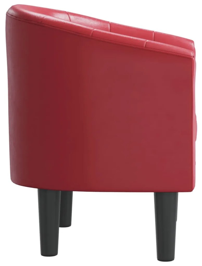 Poltrona couro artificial vermelho-tinto