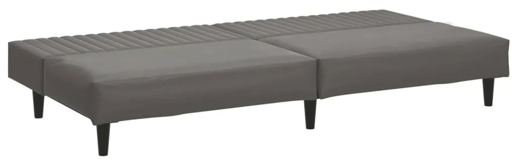 Sofá-cama de 2 lugares couro artificial cinzento