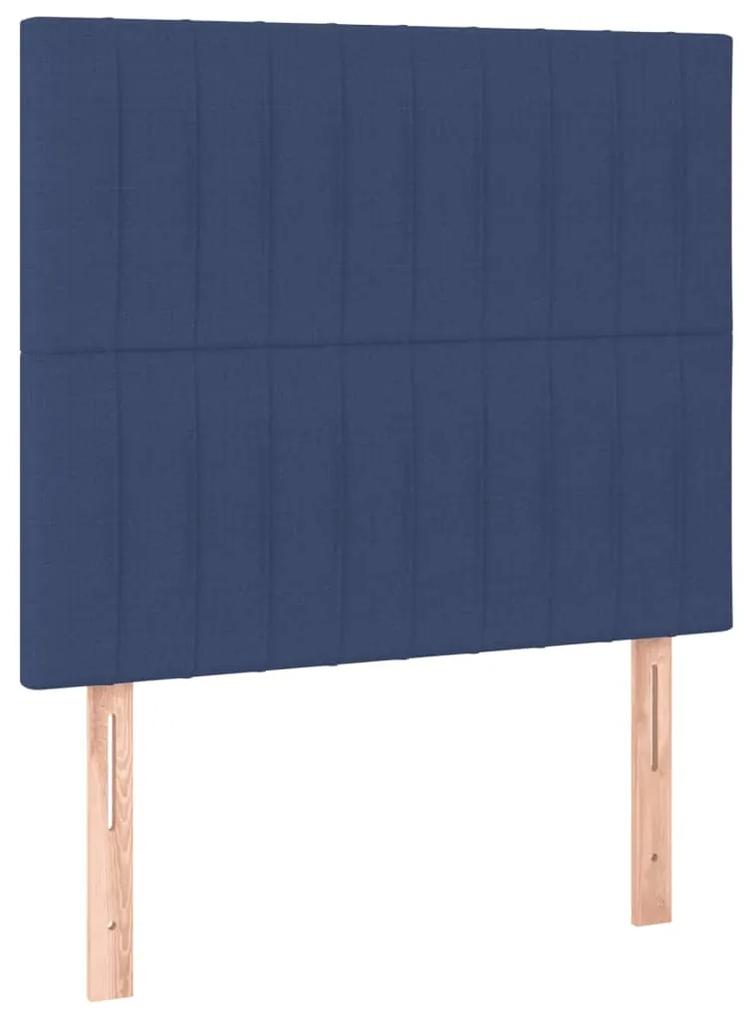 Cama com molas/colchão 100x200 cm tecido azul