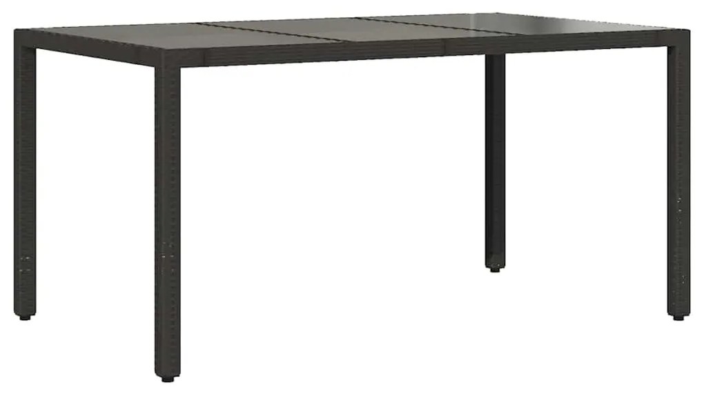 5 pcs conjunto bistrô de jardim c/ almofadões vime PE preto