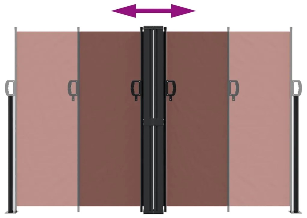 Toldo lateral retrátil 160x1000 cm castanho