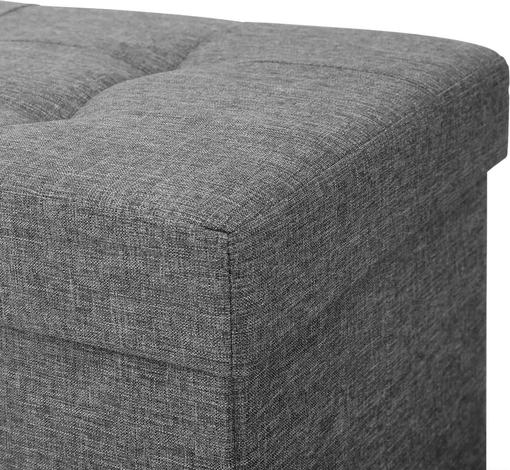 Banco dobrável com espaço de arrumação 38 x 76 x 40 cm Cinzento escuro