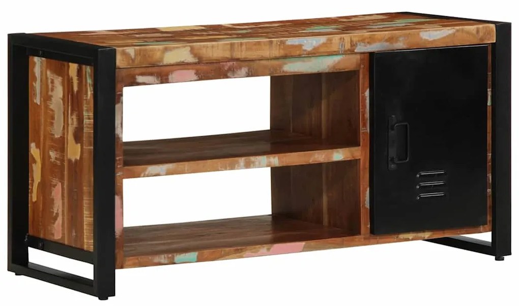 Banco de Sapatos Multicolorido 100x40x50 cm Madeira Recuperada