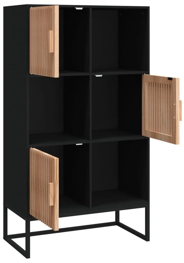 Aparador alto 70x35x125 cm derivados de madeira preto