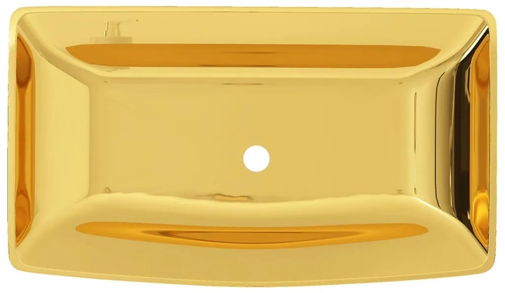 Lavatório 71x38x13,5 cm cerâmica dourado