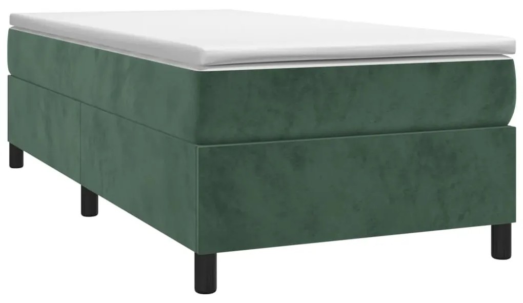 Estrutura de cama 80x200 cm veludo verde-escuro