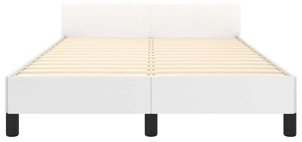 Estrutura de cama sem colchão 120x190cm couro do falso branco