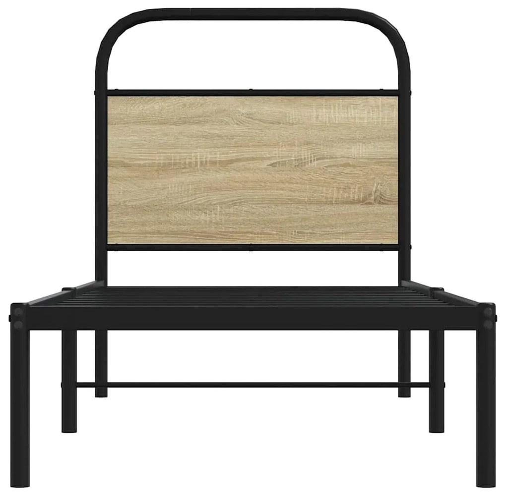 Cabeceira de cama 75 cm derivados madeira/aço carvalho sonoma
