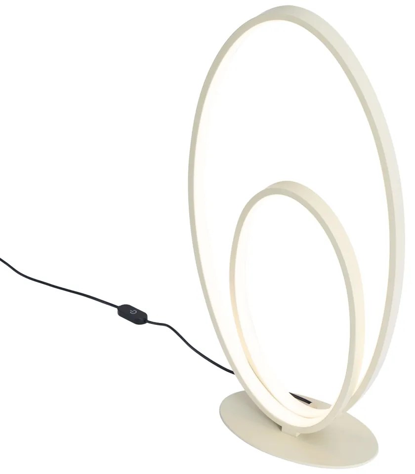 Candeeiro de mesa de design bege com LED regulável em 3 níveis - Boomerang Design