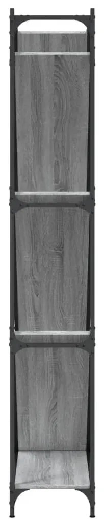 Estante 79x30x180 cm derivados de madeira e metal cinza sonoma