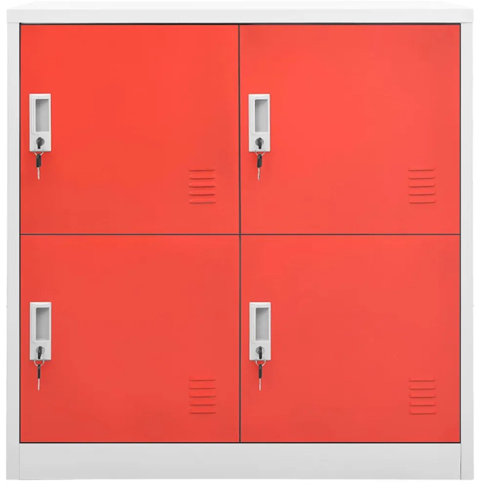 Cacifos 5 pcs 90x45x92,5 cm aço cinzento-claro e vermelho