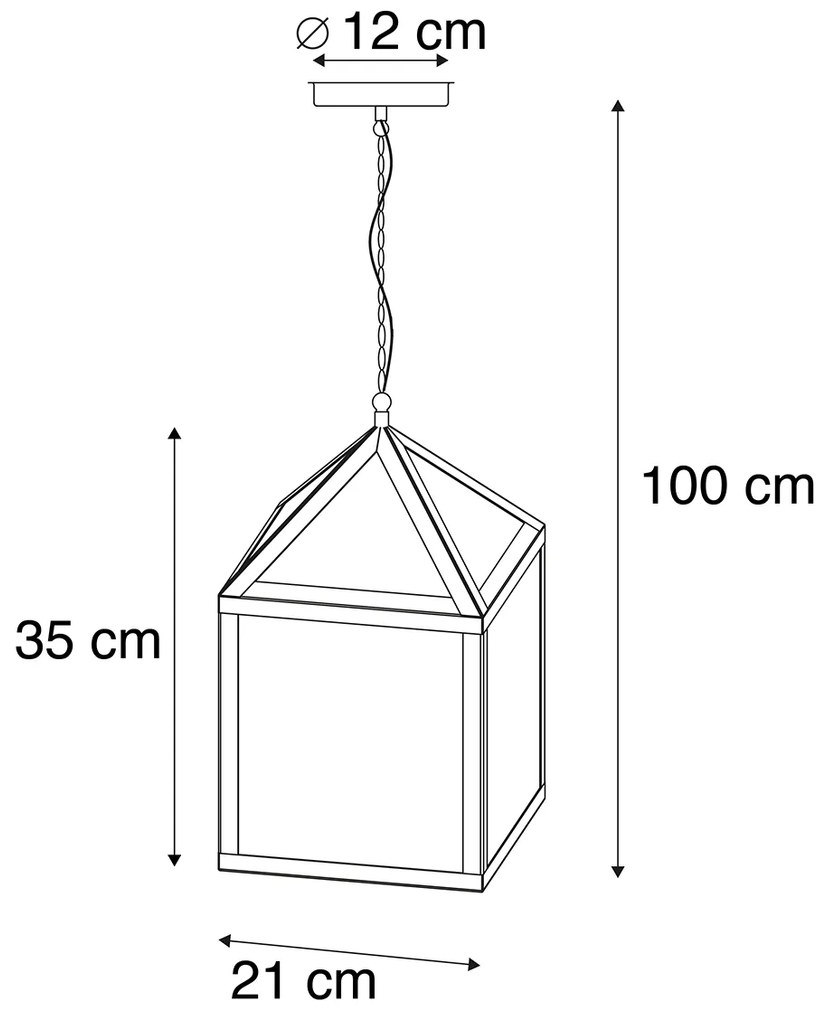 LED Candeeiro suspenso inteligente preto IP23 incl. Wifi G95 - Amsterdam Rústico ,Moderno