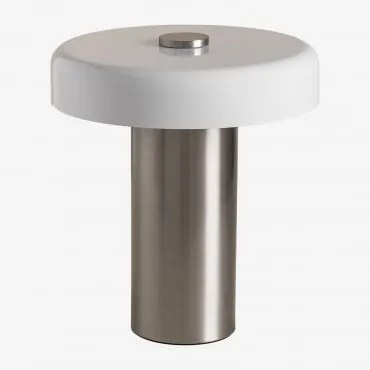 Candeeiro De Mesa Em Metal Darday Cinza Cromado - Sklum