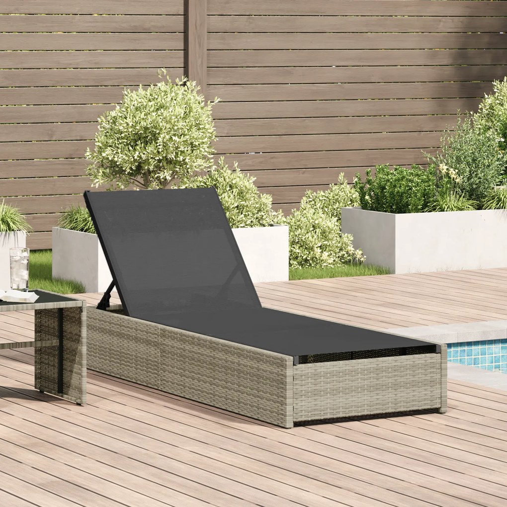 vidaXL Espreguiçadeira Bege 60x200x27 cm Polirratã