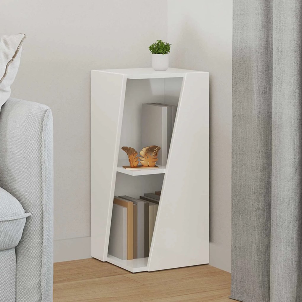 vidaXL Prateleira Lateral Branco Brilhante 33 x 32 x 70,5 cm