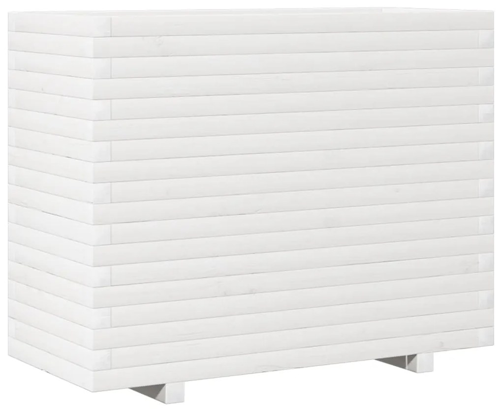 Vaso/floreira de jardim 90x40x72 cm pinho maciço branco