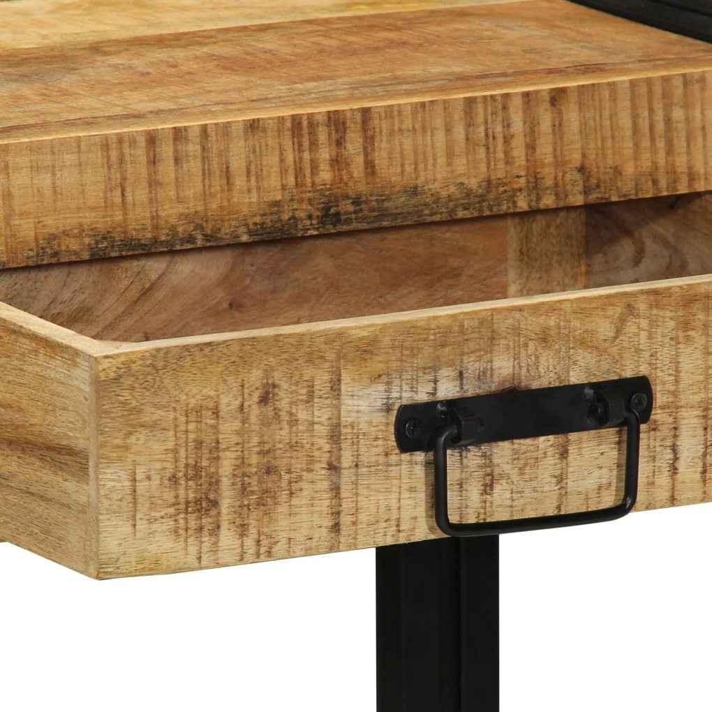 Mesa Console vidaXL 90x33x75 cm Madeira de Mangueira Sólida e Rústica