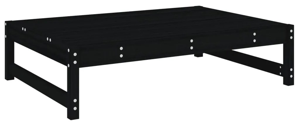 Apoio de pés para jardim 120x80 cm pinho maciço preto