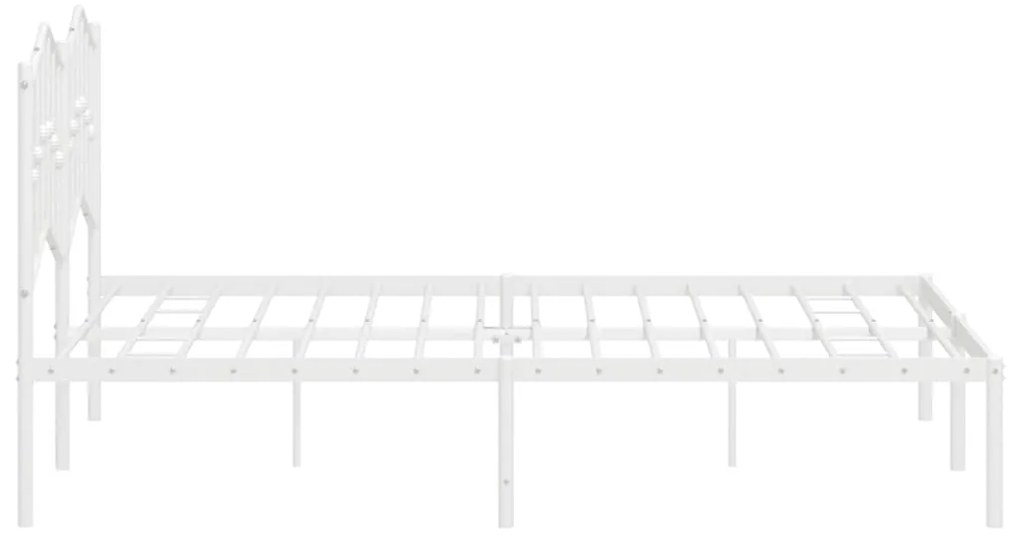 Estrutura de cama com cabeceira 135x190 cm metal branco