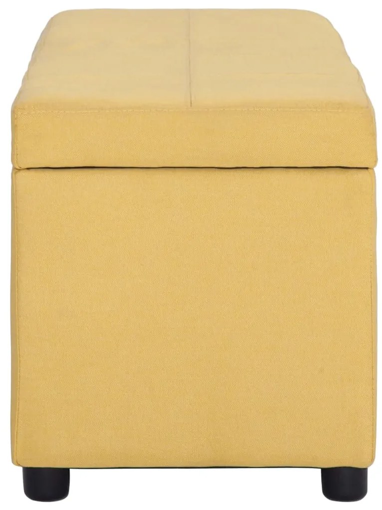 Banco c/ compartimento de arrumação 116 cm poliéster amarelo