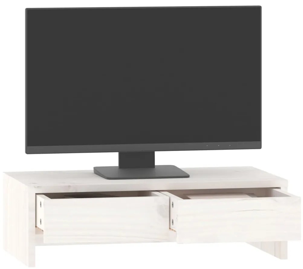 Suporte para monitor 50x27x15 cm pinho maciço branco