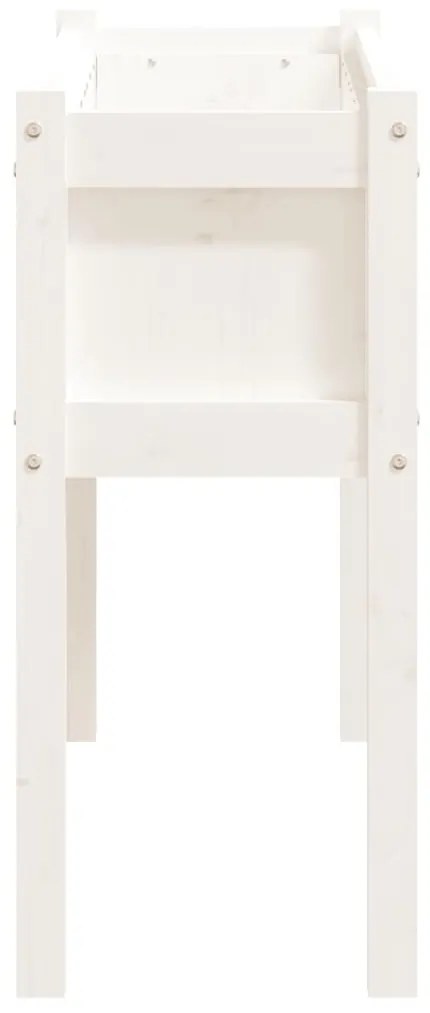 Floreira de jardim c/ pernas 110x31x70 cm pinho maciço branco